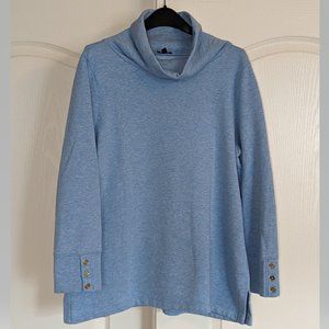 Talbots Plus light blue cowl neck sweatshirt